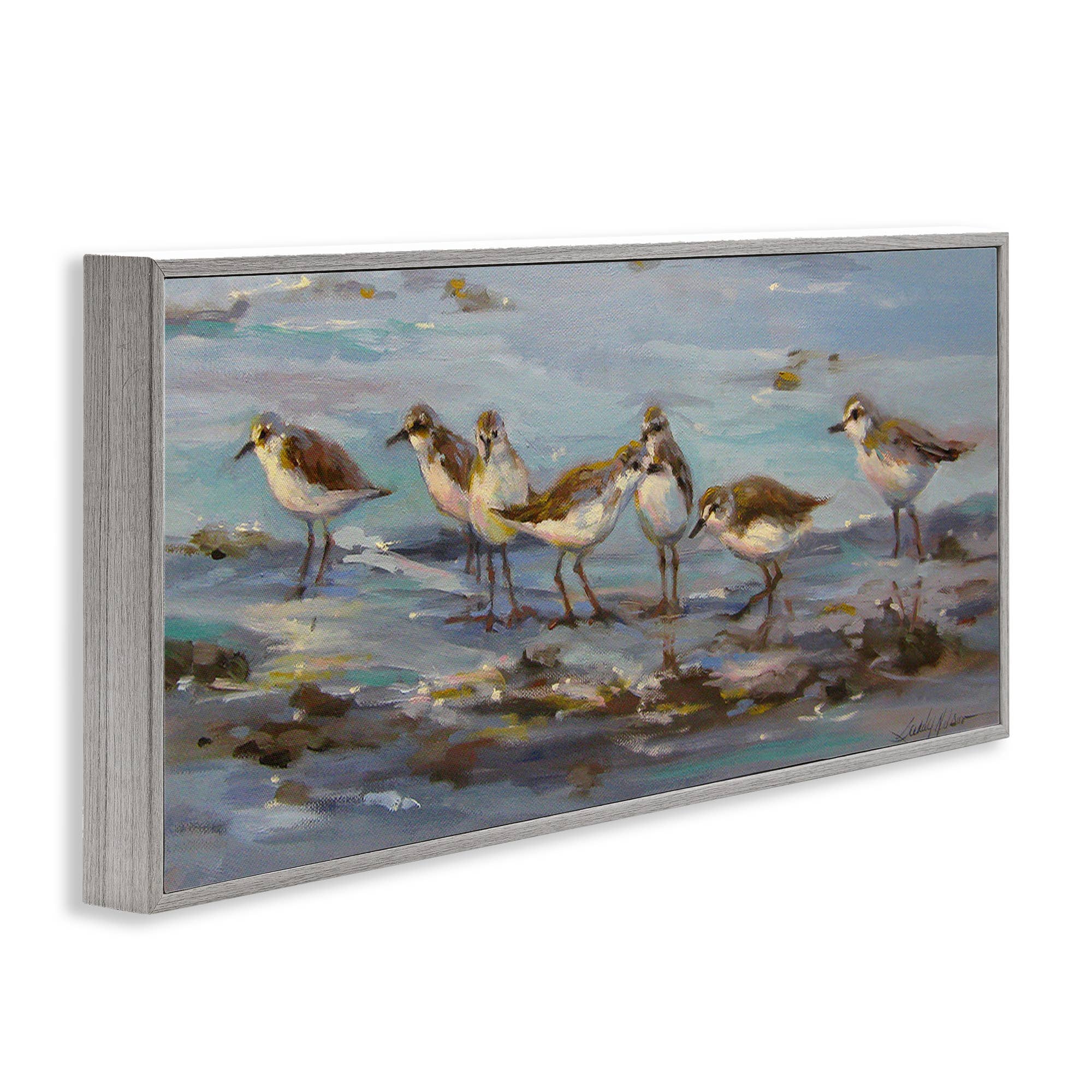 Stupell Industries - Wholesale Wall Sign - Sandpiper Flock on Shore - Framed Wall Art17