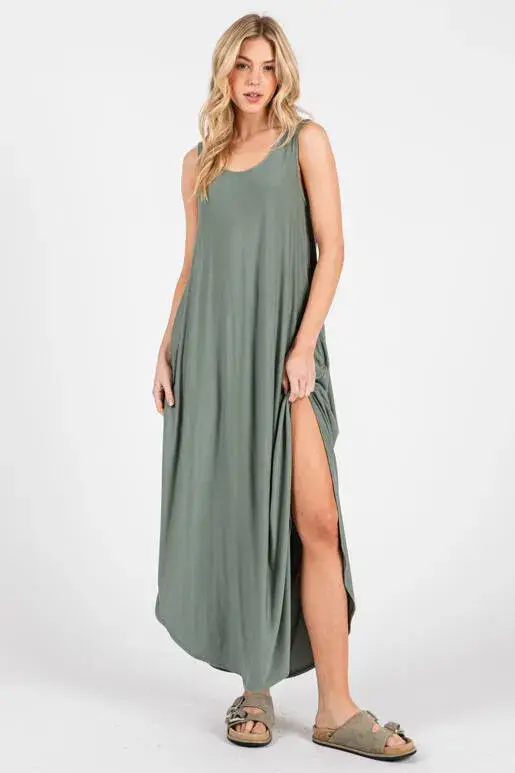 Final Touch - Wholesale Dress - Women's - Knit Tank Cross Back Maxi Dress5