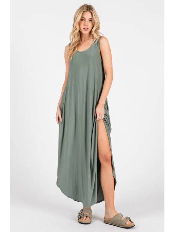 Final Touch - Wholesale Dress - Women's - Knit Tank Cross Back Maxi Dress5