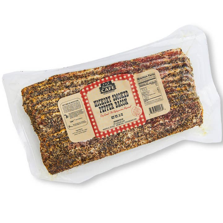 Hickory Smoked Peppered Bacon for wholesale by The Loveless Cafe