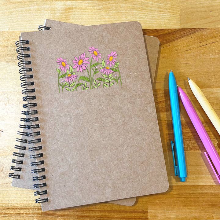 Daisy Field Spiral Notebook for wholesale by KTF Design Co.