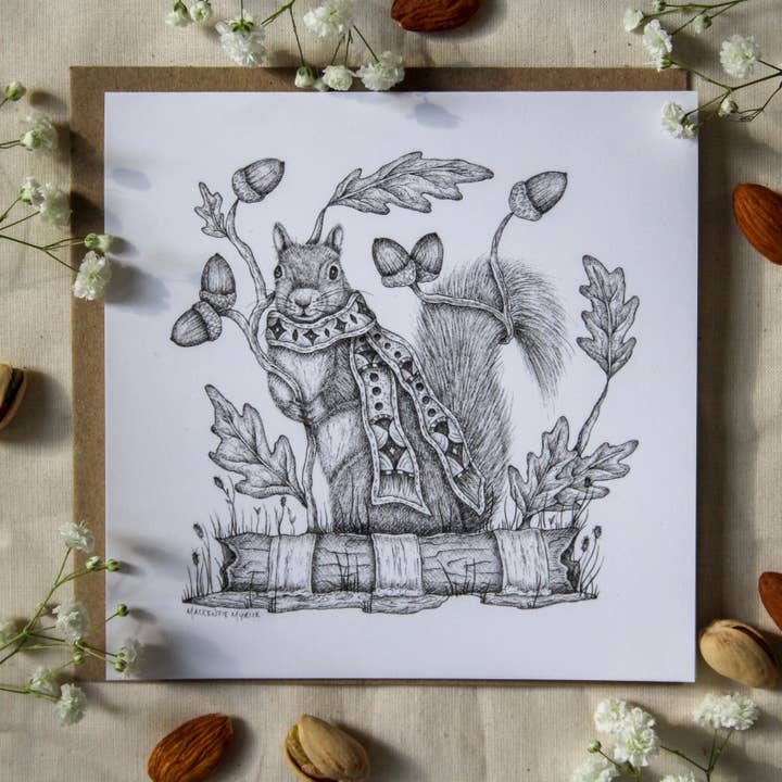 Mackenzie Myrick Studio - Wholesale Everyday Greeting Card - Acorn Forager | Greeting Card1