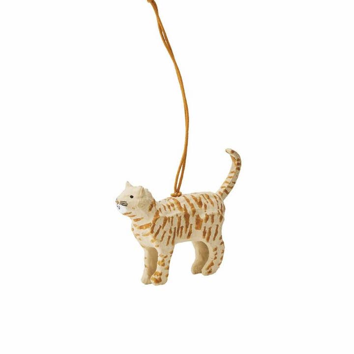 Fog Linen Work - Wholesale Ornament - Paper Mache Cat