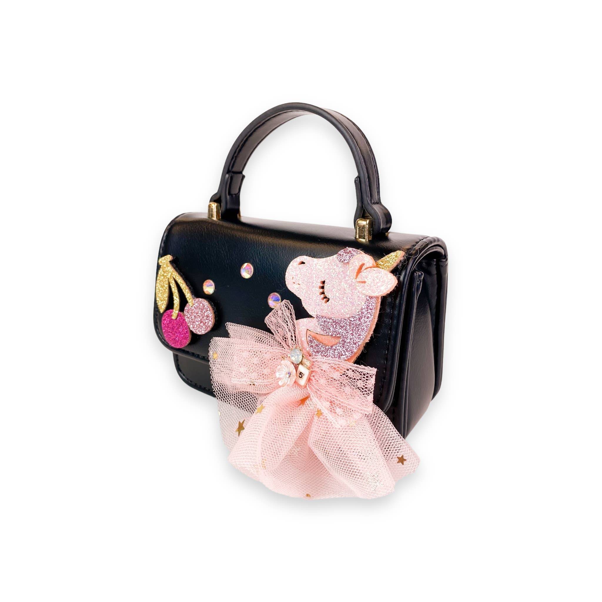 Doe a Dear - Vente Sac à bandoulière – enfant - P15 B1302 Porte-monnaie avec appliqué licorne et cerise (2 couleurs)7