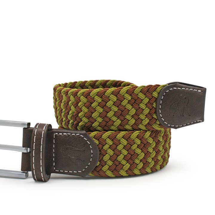 Vävt bälte - Khaki Zigzag för wholesale av Swole Panda