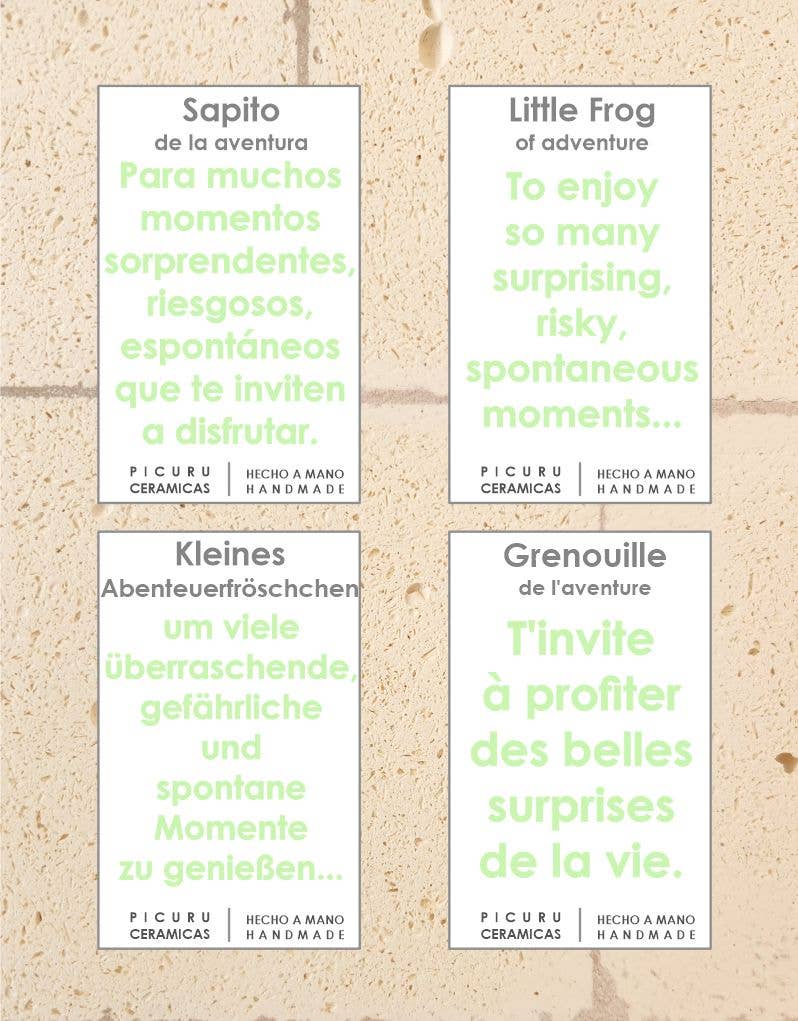 Picuru ceramicas - Venta al por mayor Moneda/objeto de coleccionista - Amuleto Sapito de las aventuras (5 idiomas)4