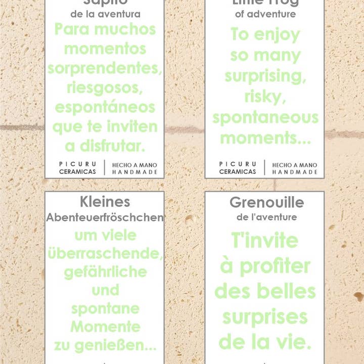 Picuru ceramicas - Venta al por mayor Moneda/objeto de coleccionista - Amuleto Sapito de las aventuras (5 idiomas)4