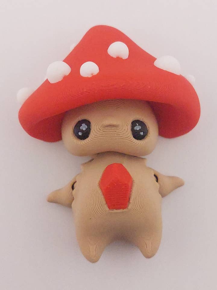 1 Artikuleret Skovfe Svamp - Nøglering Dekoration Gave - 3D Printet Fantasivæsen - Autoriseret Sælger for engroshandel hos The Geek Galleria