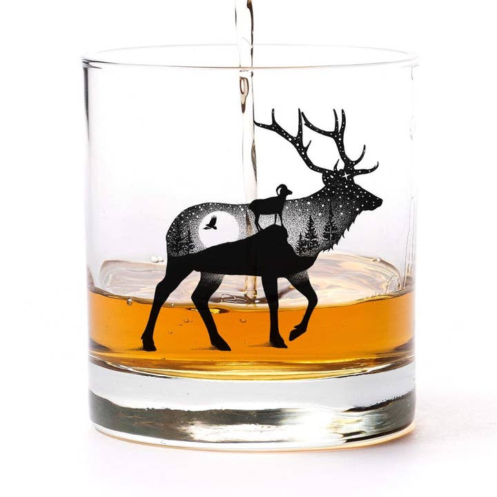 Verres à whisky Elk Mountain Landscape pour la vente par Black Lantern