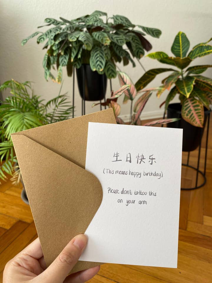 Cartão de Aniversário Chinês Sarcástico com Envelope por atacado de Chumi Studio
