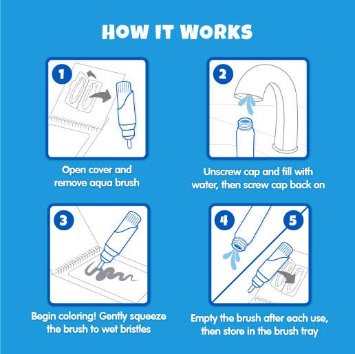 KangaToys - Wholesale Coloring & Activity Book - Kids & Baby - Dinosaur Families Aqua Brush Color with Water Book, Reusable10