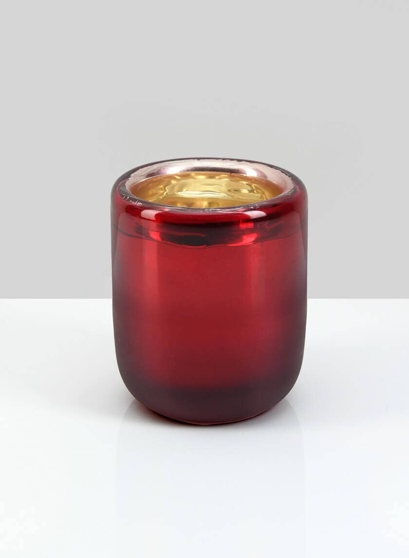 Jamali Garden - Vente Bougeoirs - Bougeoir en verre rouge soufflé à la main Ebba0