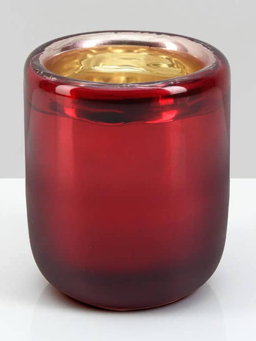 Ebba Hand Blown Red Glass Candleholder for wholesale by Jamali Garden