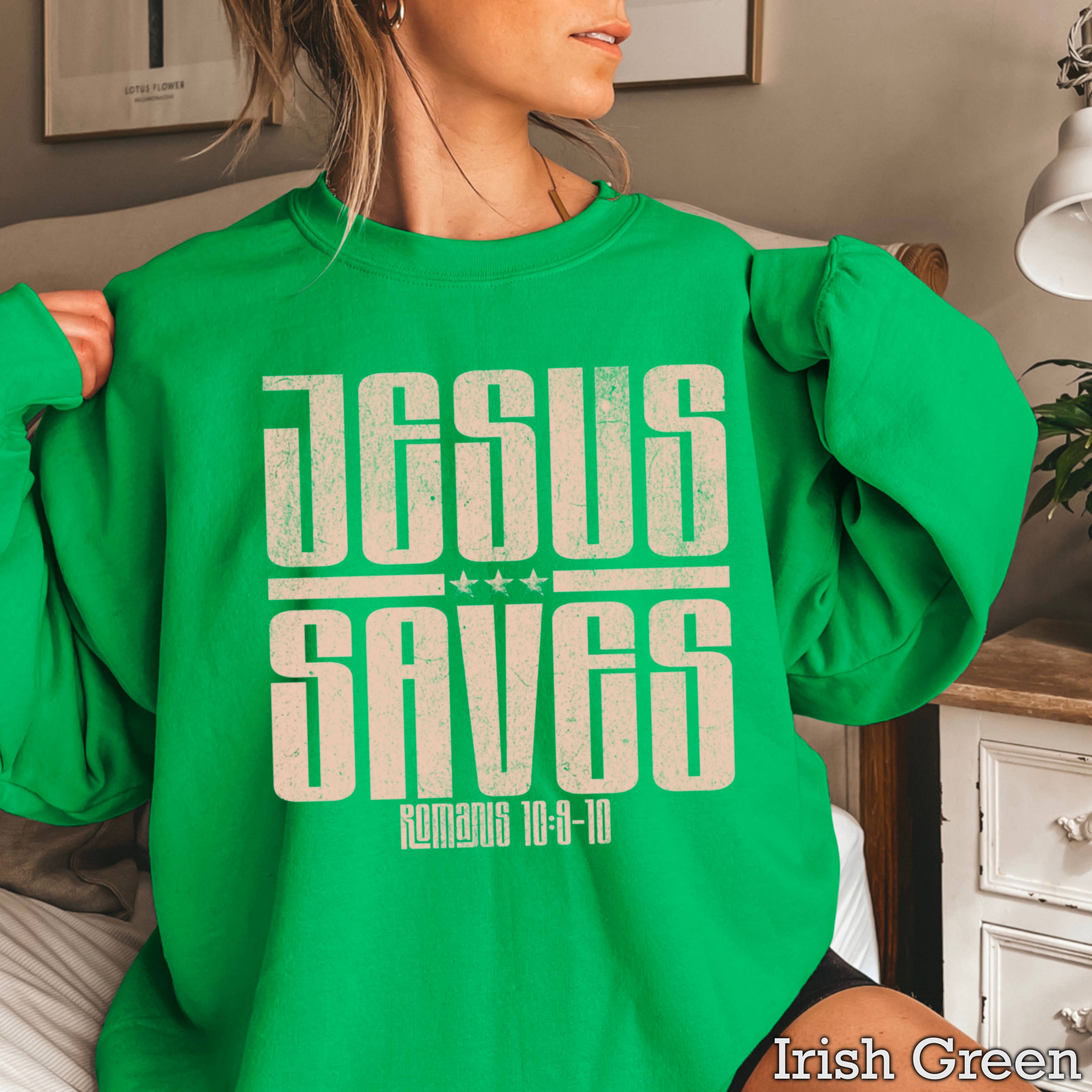 Shoppe SHC – Camisola gráfica - Mulher por atacado – Camisola de Mulher Cristã "Jesus Salva"12