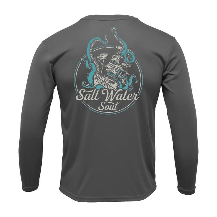 SALT WATER SOUL - Wholesale Screen Printed T-Shirt - Men's - Release the Kraken Performance Shirt