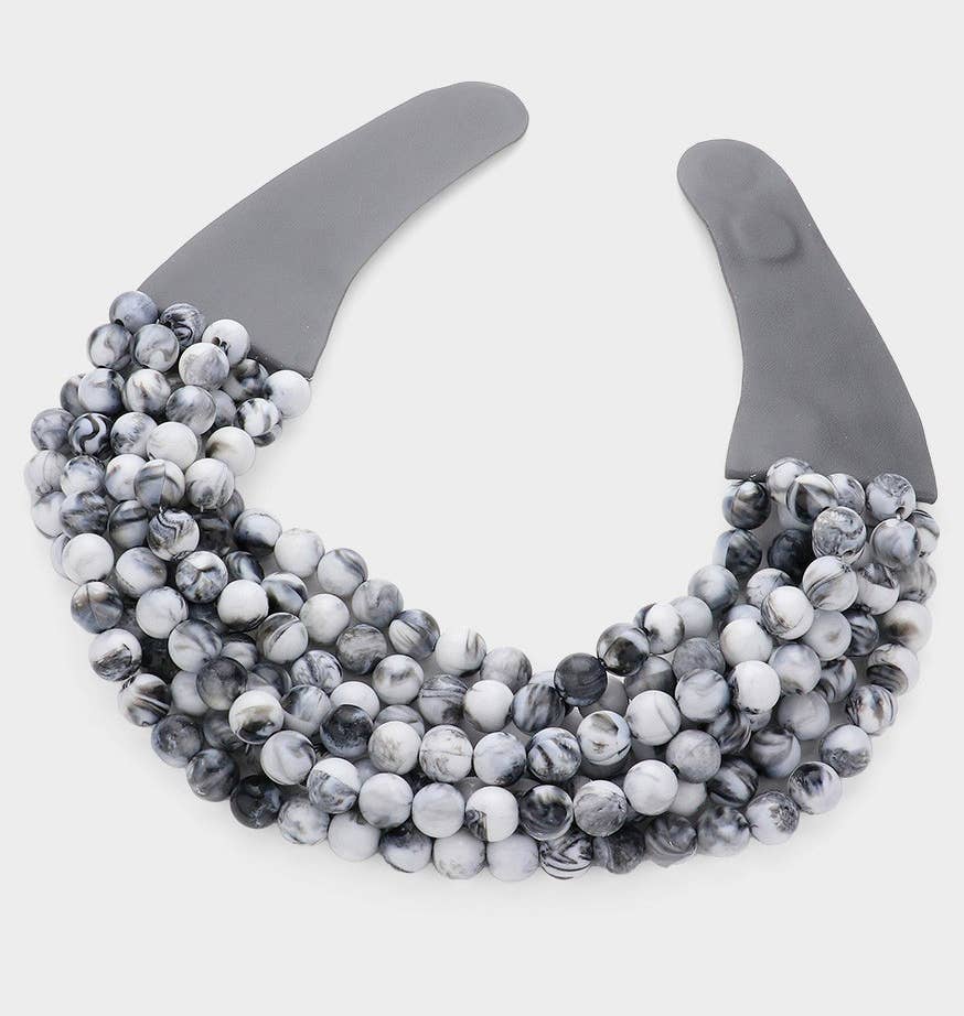 anbfashion - Vendita all'ingrosso Collane di perline/perle - * GROSSA COLLANA A STRATI CON PERLINE, collo in pelle sintetica magnetica9