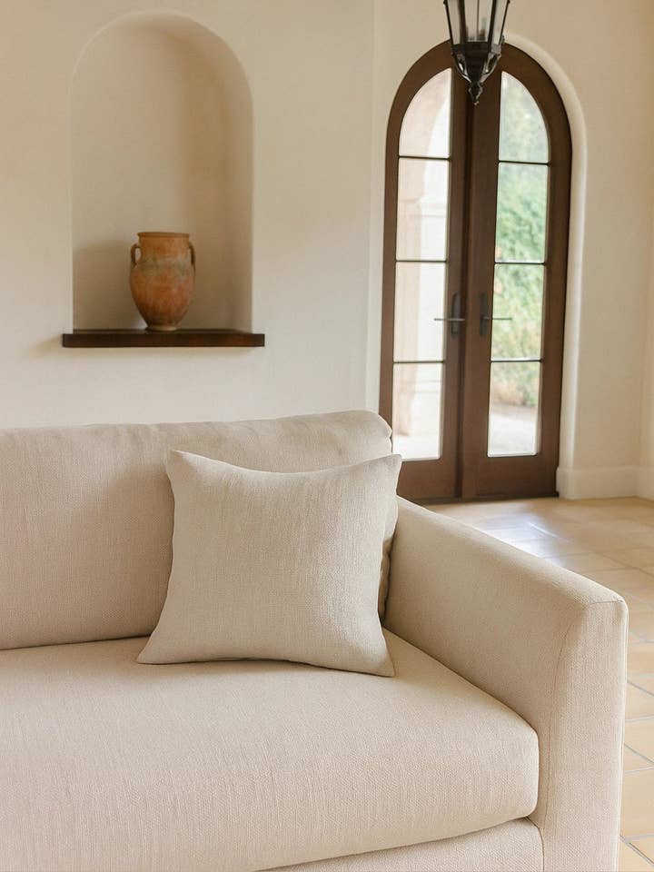 So Soft Linen Natural Beige Pillows for wholesale by Anaya Home