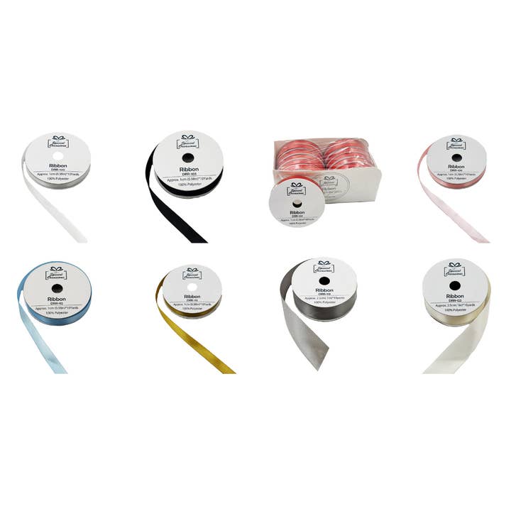 Angels Craft - Wholesale Ribbon - Gift Wrapping - Satin Ribbon 0.4" x 10 Yards Set of 12 (Available 8 colors)8