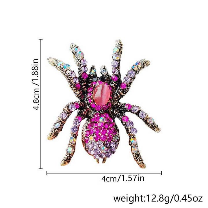 NINEXIS - Wholesale Brooch - CWAJE2567_HALLOWEEN SPIDER CRYSTAL BROOCH3