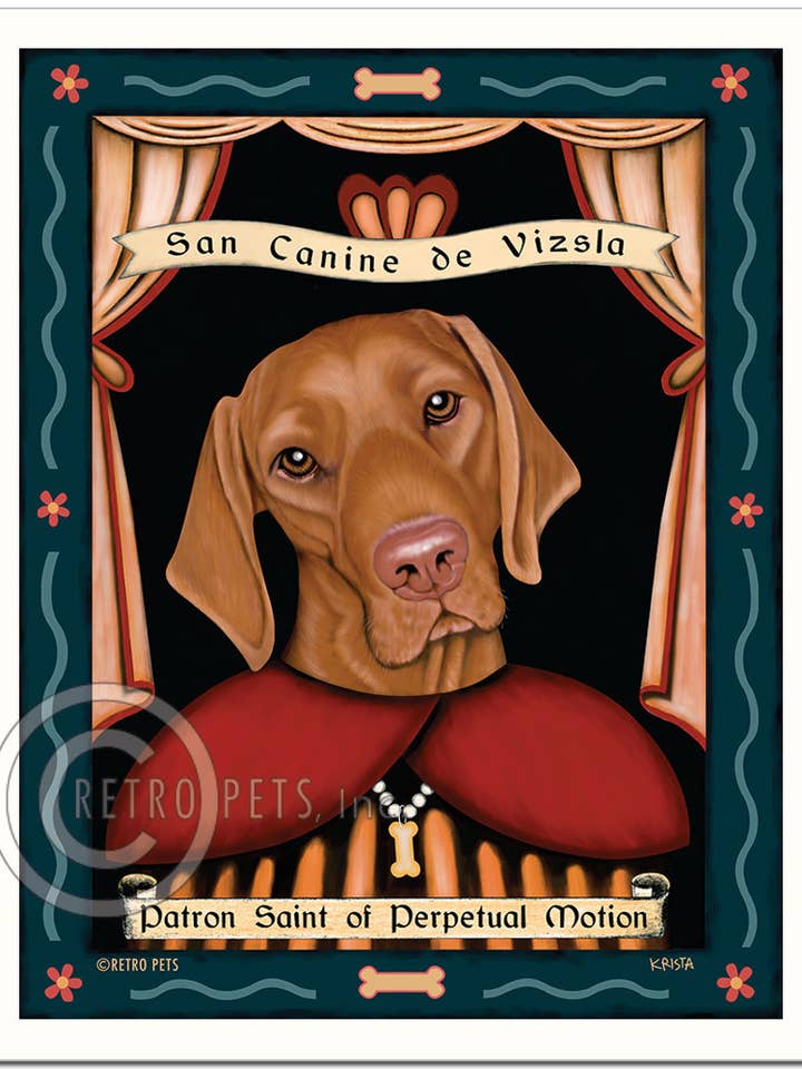 P-215 8x10 Art Print, Vizsla "Vizsla Saint" for wholesale by Retro Pets