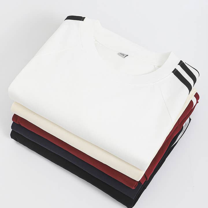 Rosa Clothing - Wholesale T-Shirt - Women's - Classic striped Raglan Crewneck long sleeve T-shirt6