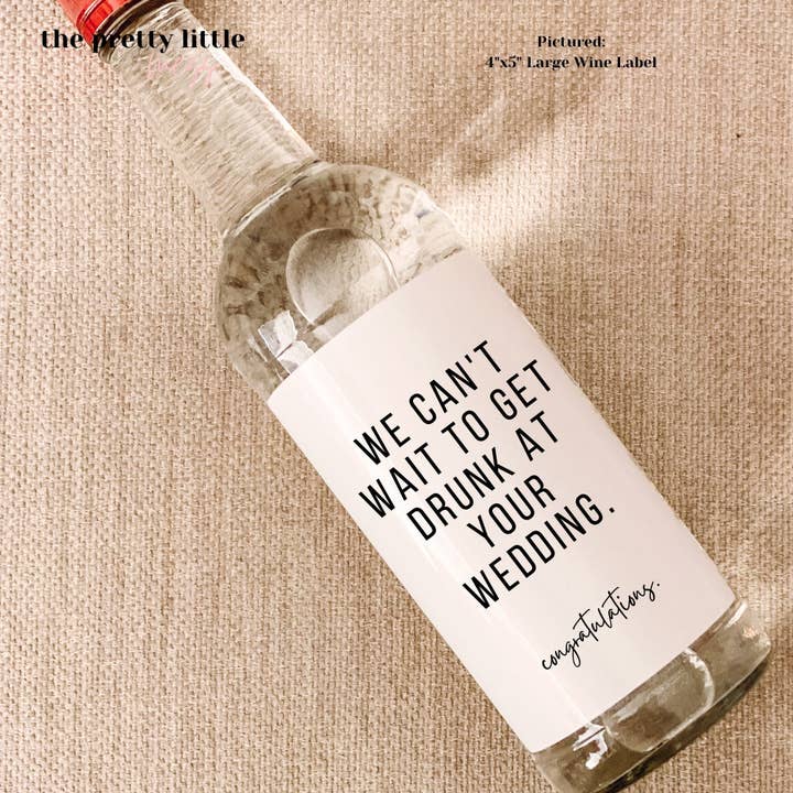 Weinetikett zur Verlobung, Verlobungsgeschenk, We Can't Wait to Get Drunk, Verlobungsgeschenk für Paare, Geschenk für sie, Verlobungskarte, Brautgeschenk für den Großhandel von the pretty little mess