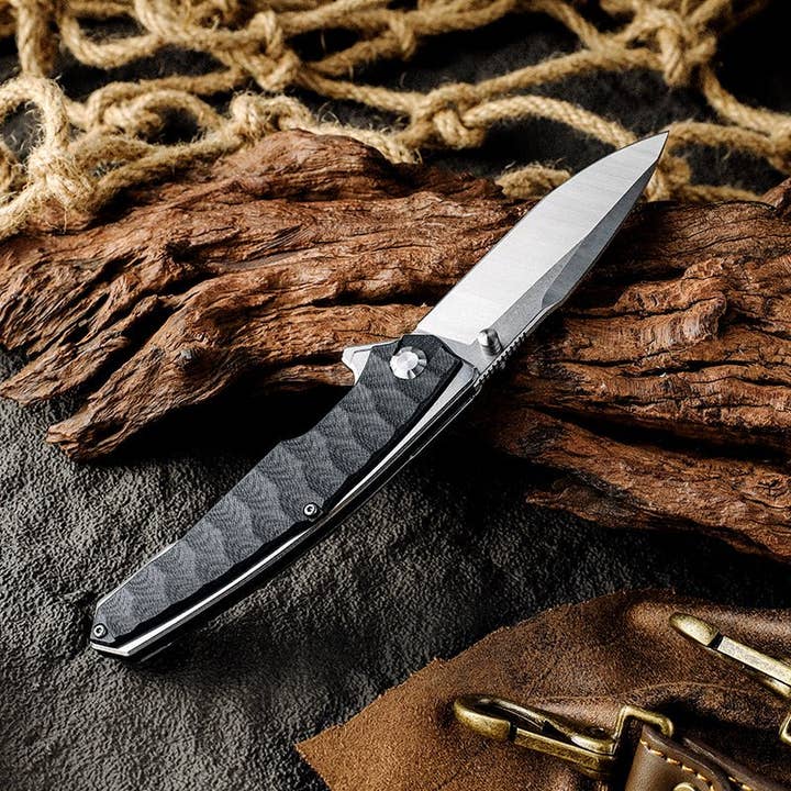 Shokunin USA - Wholesale Pocket Knife/Holder - Venture D2 Carbon Steel Pocket Knife With Clip & G10 Handle