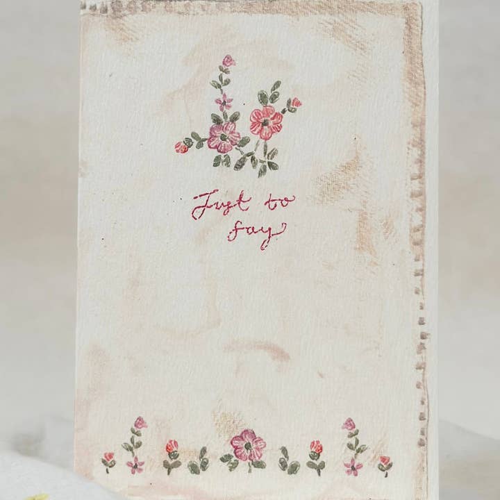 Sophie Amelia Creates – wholesale Everyday greeting card – Just to say - embroidered note book card2