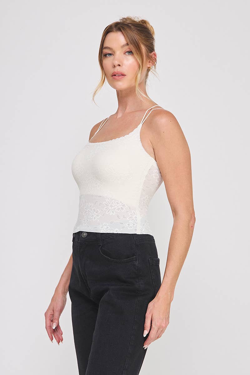 Allie Rose - Wholesale Camisole - Women's - Floral lace knit bralette Cami 9