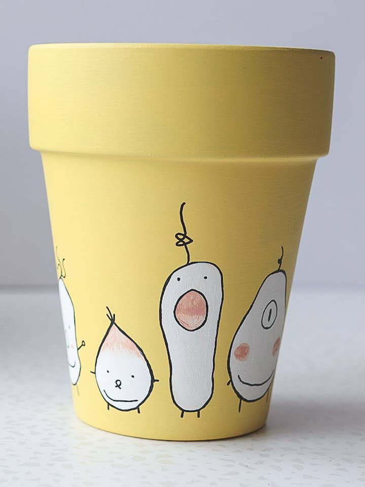 Hand Painted Terracotta Pot with Drainage Hole for wholesale by Aloe Painted Pots