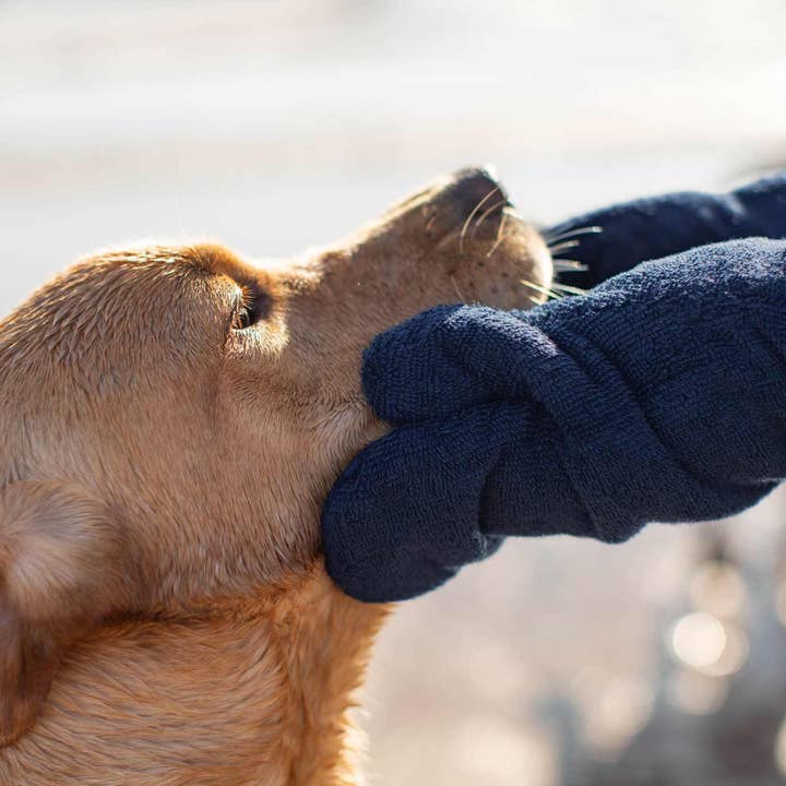 Bamboo Drying Mitts in Navy by Lords & Labradors for wholesale on Faire