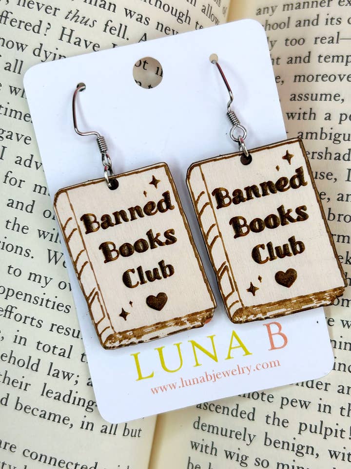 Banned Books Club Earrings for wholesale by Luna B Jewelry