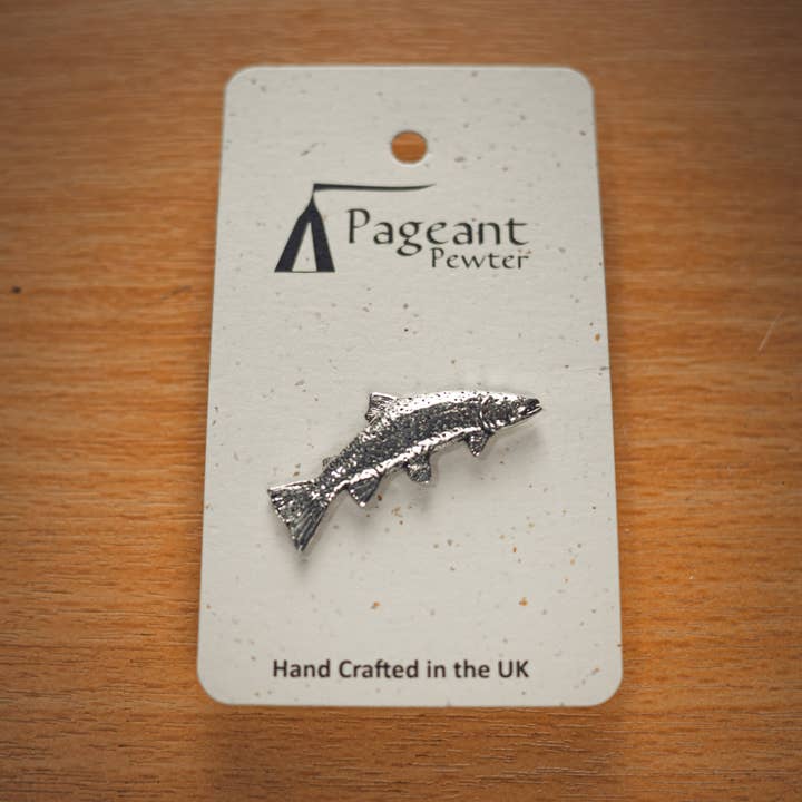 Pageant Pewter – wholesale Lapel pin/button – Rainbow Trout Fish Pewter Pin Badge1