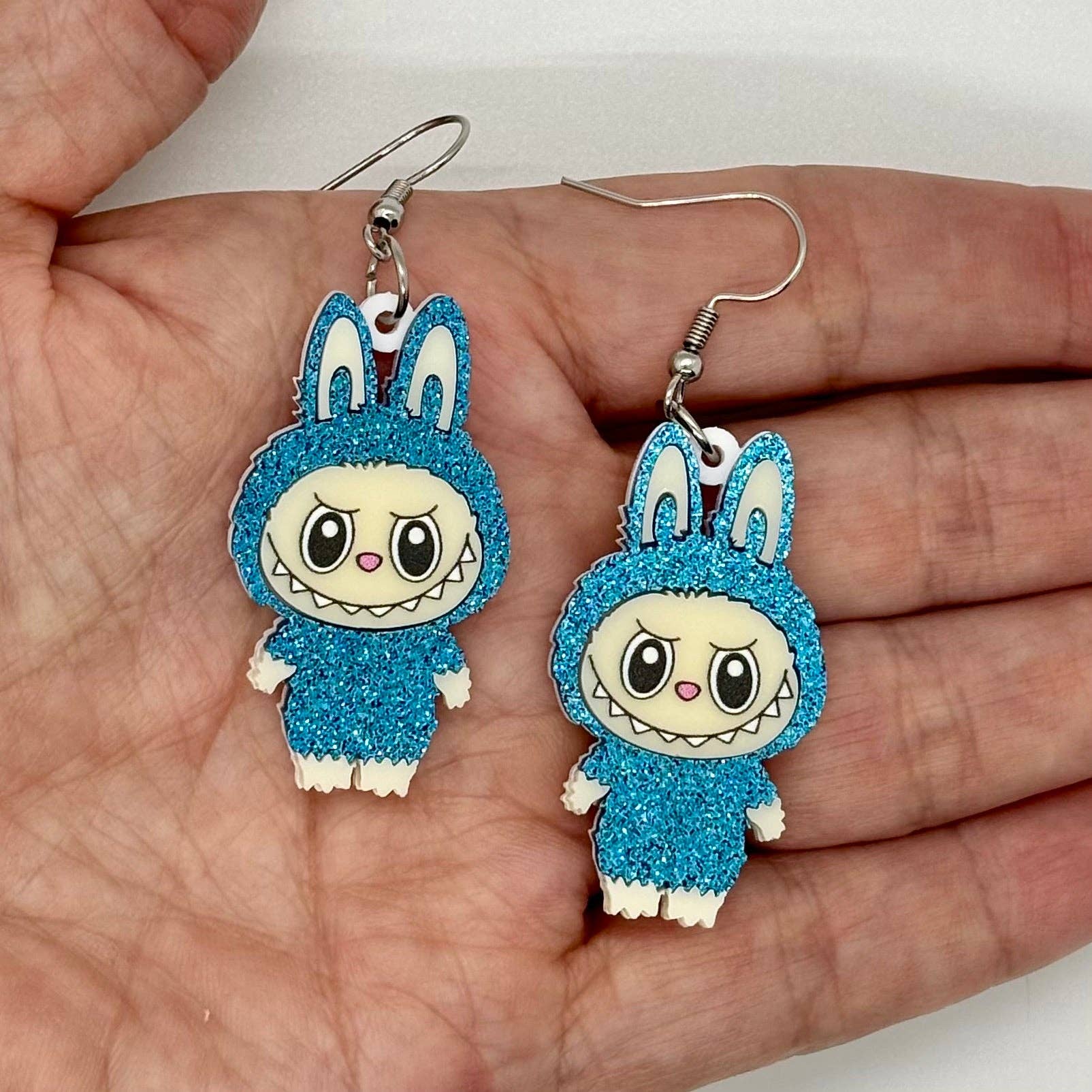 Myrickle - Wholesale Dangle Earrings - Labubu Earrings in Blue Fun Cute Gift