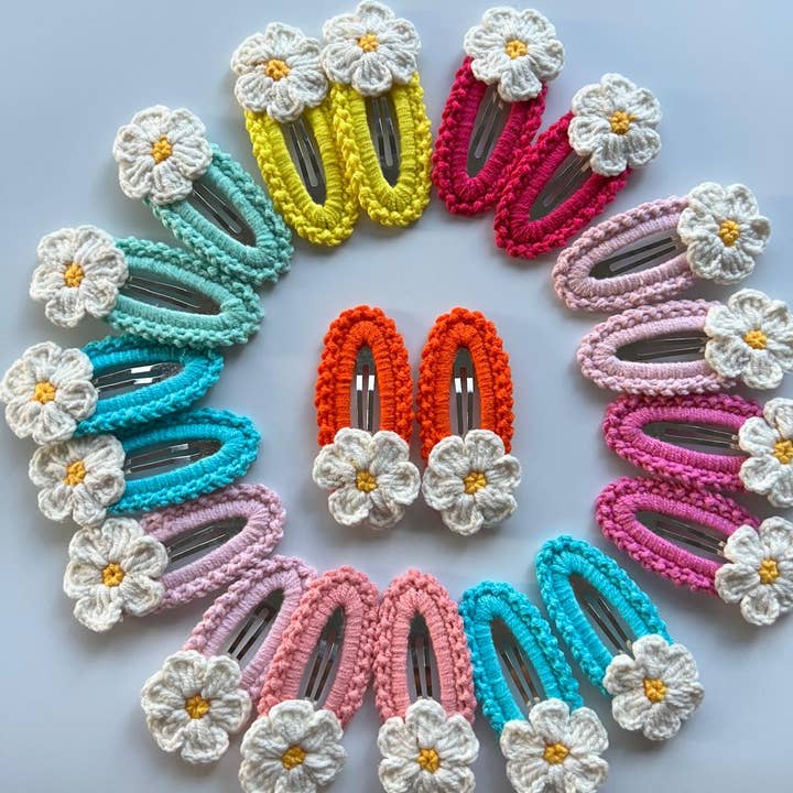Emel Crochet – wholesale Set med håraccessoarer – Barn – virkad prästkrage hårklämma, amigurumi