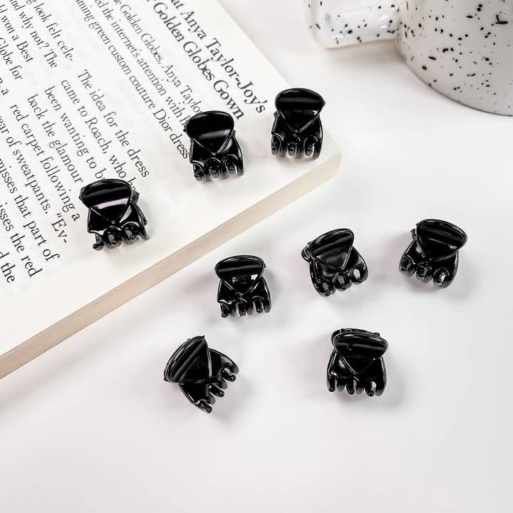 ACCITY - Wholesale Hair Clip - Women's - Mini 1.5cm Hair Claw, Tortoise & Black Bang Clips_CWAHA0719