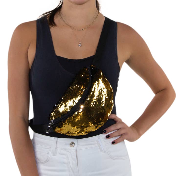 COMECO INC – Engroshandel Bæltetaske - Dame – Sequin Fanny Pack - Med Justerbar Taljerem
