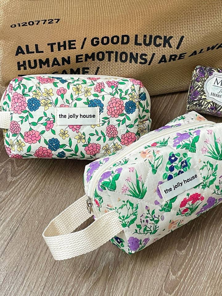 Floral Wristlet Cosmetic Bag for wholesale by Juniper Tide