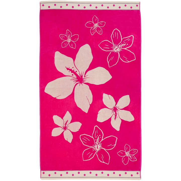 Beach towel Jacquard terry fabric 100x175 470g/m² - Wasaga for wholesale by Le comptoir de la plage