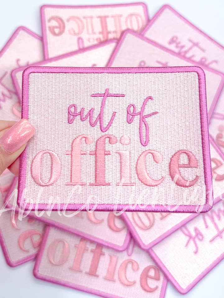 out of office patch trucker hat embroidery patch iron on for wholesale by ABLNco