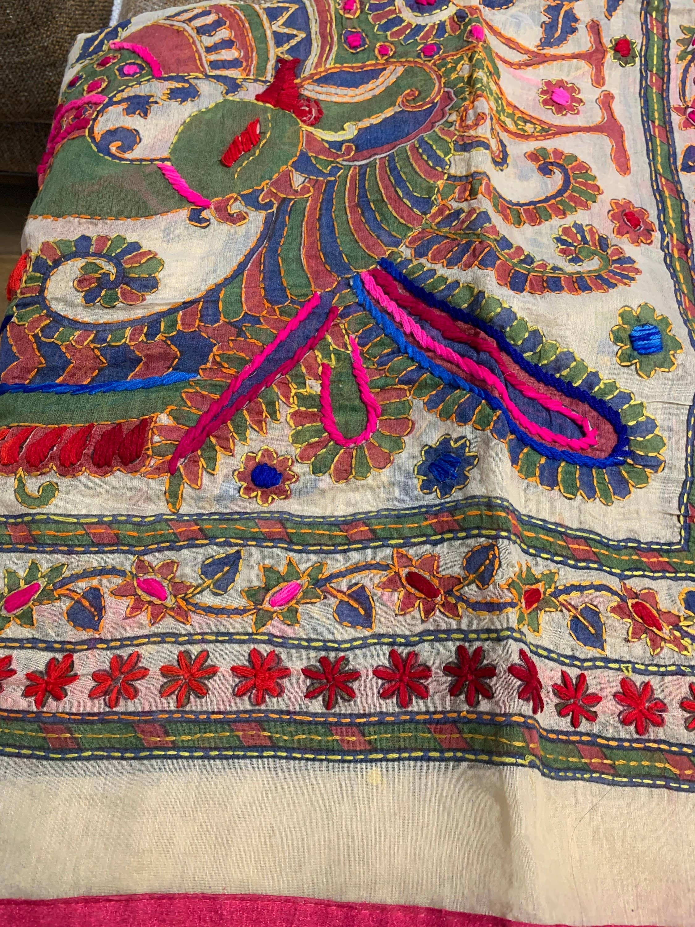 AmicaStyleStudio - Wholesale Scarf - Women's - Handmade women Silk cotton kantha shawl3