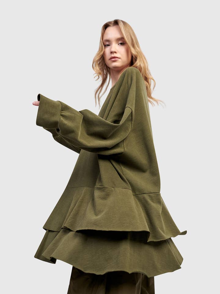 Urban Sahara Oversized Top, Olive for wholesale by Alembika