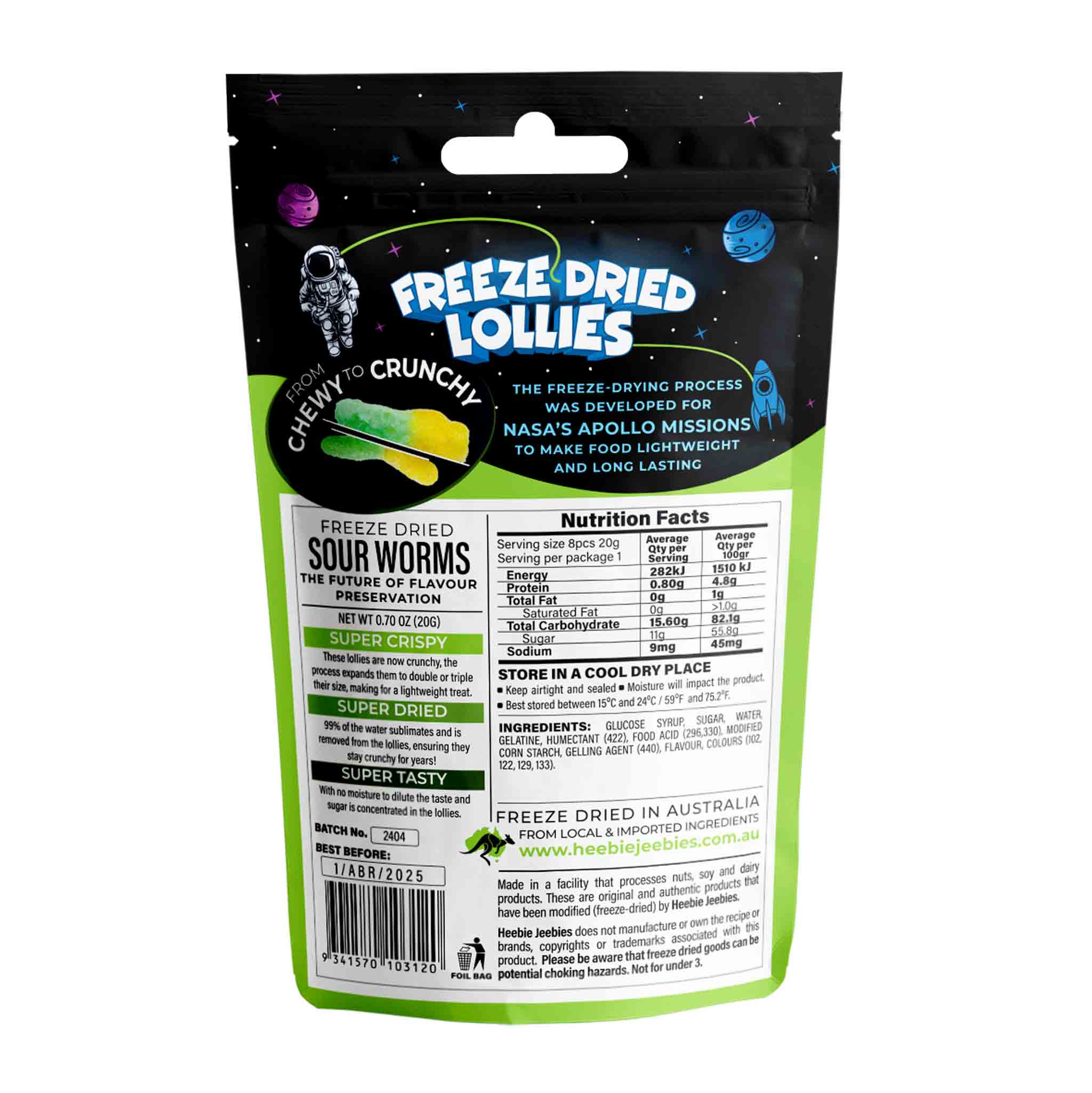 Heebie Jeebies - Wholesale Boiled sweets - Mini Sour Worms Freeze Dried Lollies2