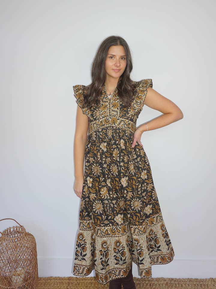 NIBI MTK - Wholesale Dress - Women's - Lennon Dress in Black Jacobean4