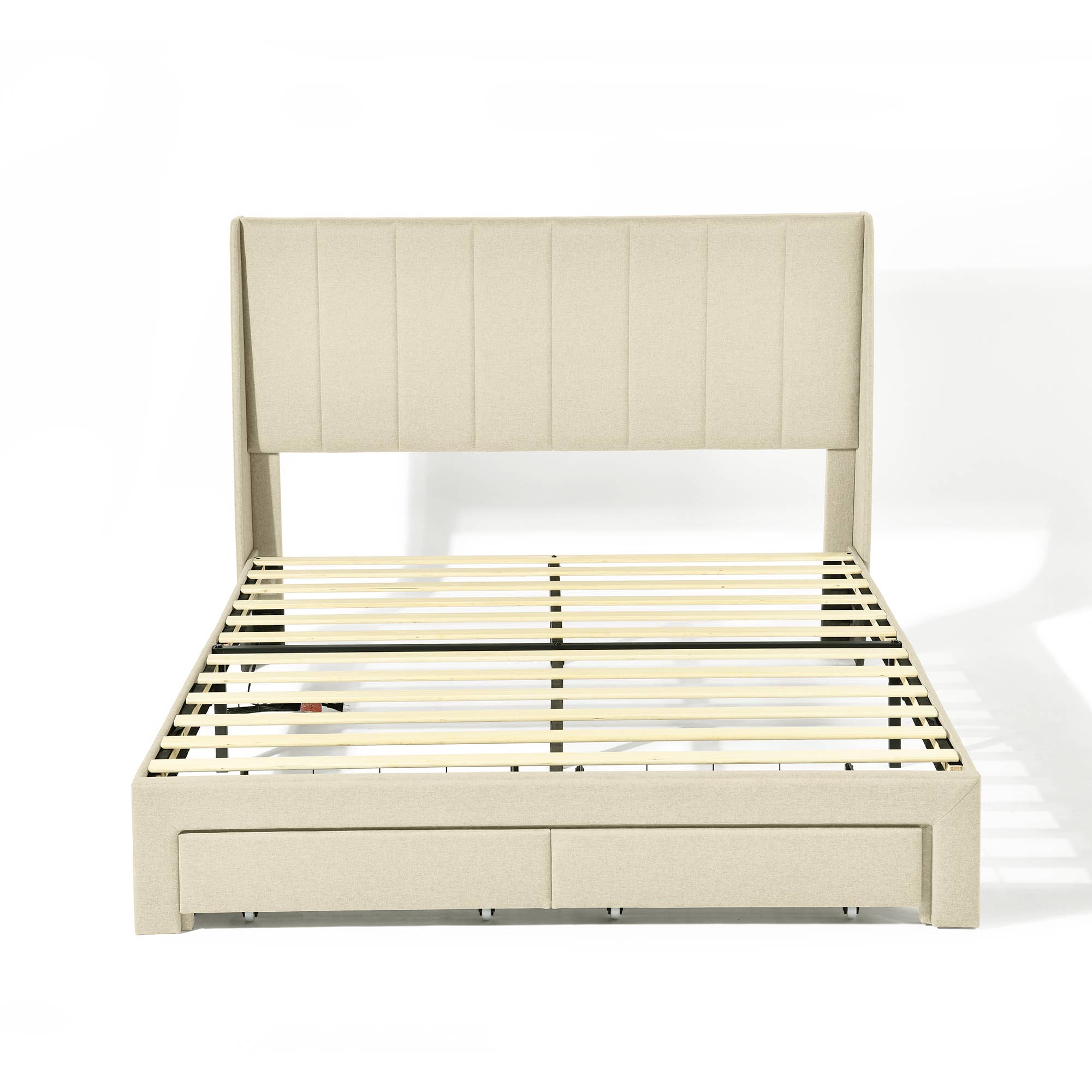 HOMYCASA DESIGN INC - Wholesale Bed - Queen/Twin Bed Frame - Drawers, USB, Beige2