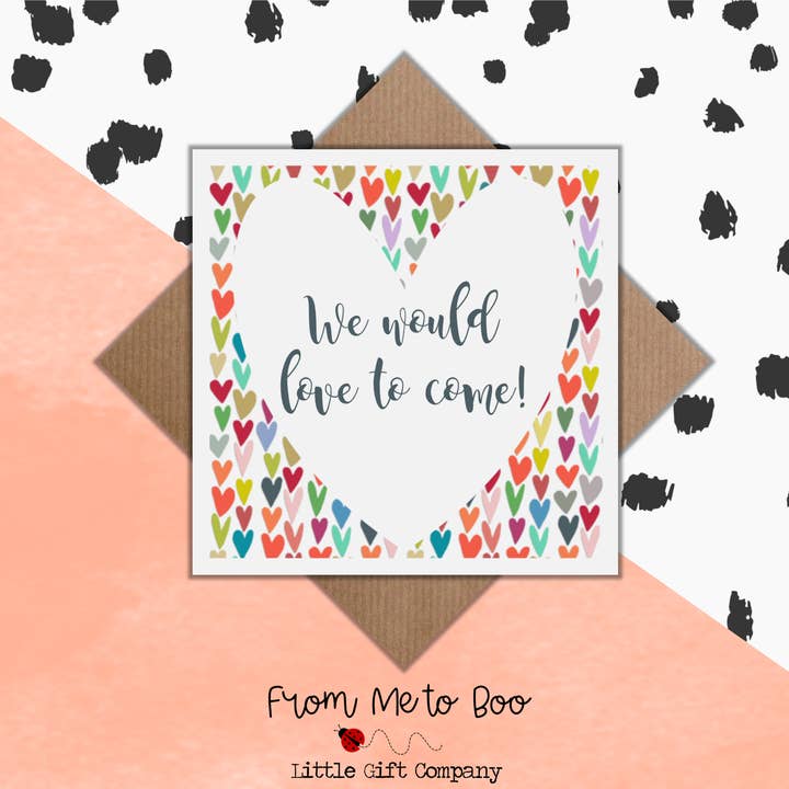 Wedding RSVP Card - We Would Love to Come for wholesale by From Me to Boo