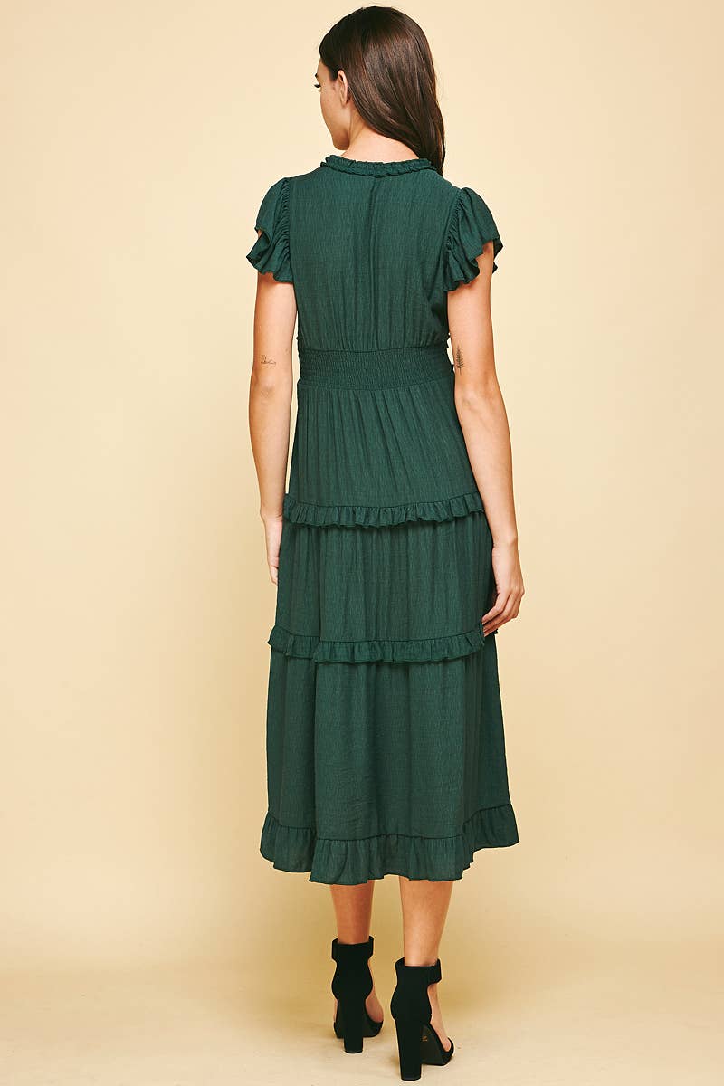 PINCH - Wholesale Dress - Women's - RUFFLED TEA LENGTH DRESS - 3597D47