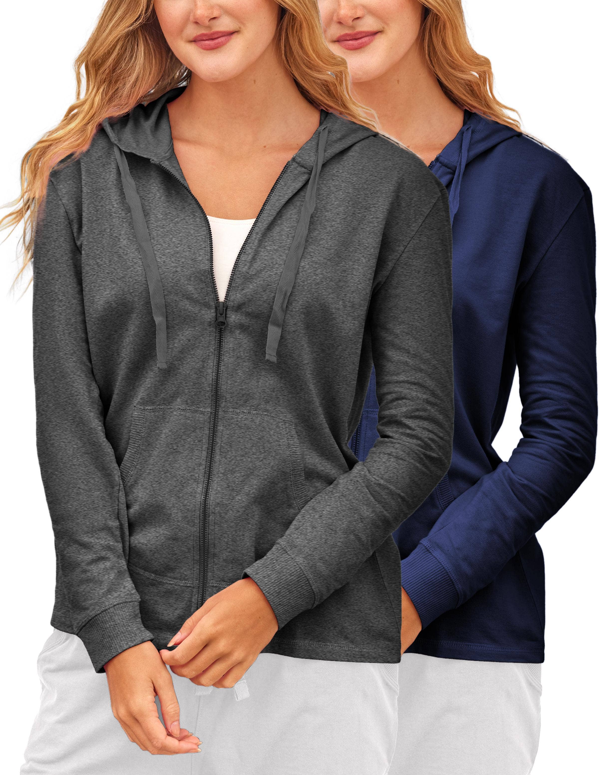 I-Wear Brands - Wholesale Hoodie - Women's - 2 Pack Women's French Terry Full-Zip Hoodie5