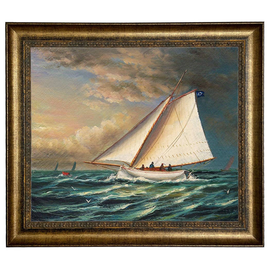 Madison Bay Co. - Historical Home Decor Reproductions - Wholesale Schilderen/Tekenen - Racing Boot Vintage Schilderij Afdruk op Canvas16