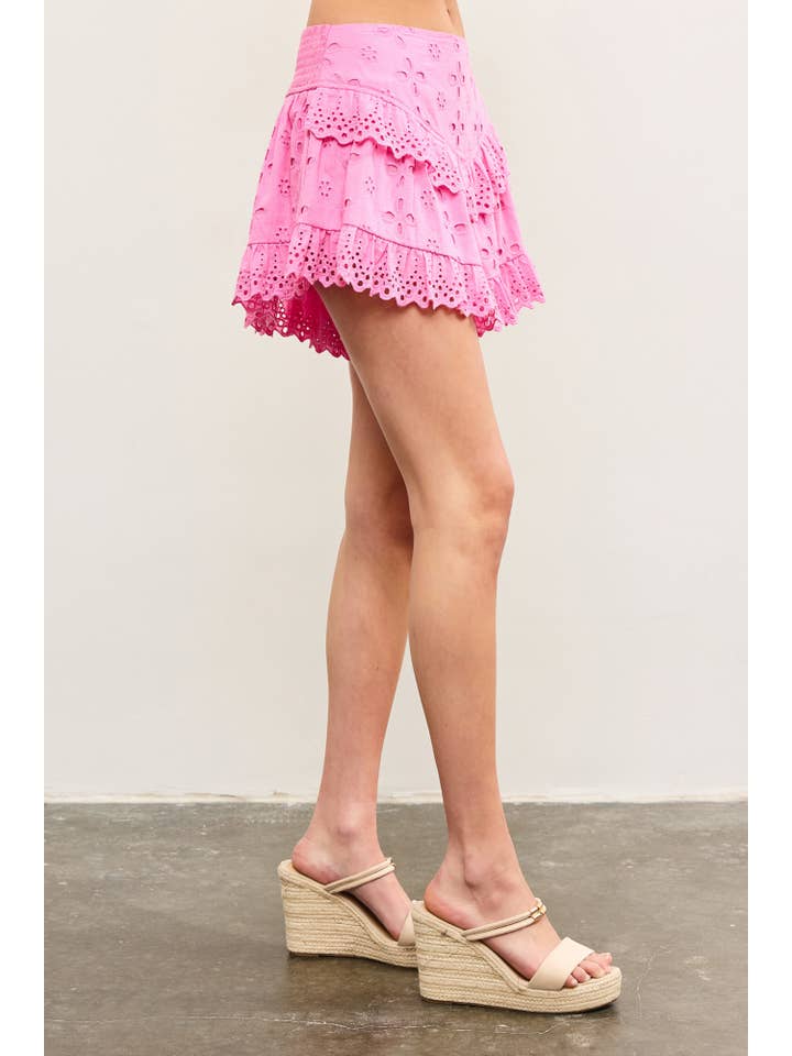 Mustard Seed - Wholesale Shorts - Women's - RUFFLE EYELET SHORT